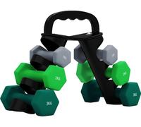 DecHome Set 6 Manubri Pesi (2x1 kg 2x2 kg 2x3 kg) 12 kg con Supporto/Kettlebell
