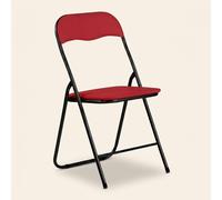 DecHome Set 6 Sedie Pieghevoli Metallo con Seduta PVC 43x47x78 Nero e Rosso Polo