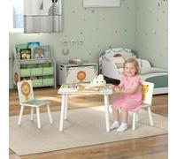 DecHome Set Arredo Cameretta con Tavolo e 2 Sedie per Bambini 3-8 Anni Verde