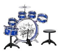 DecHome Set Batteria per Bambini 3-6 Anni con Grancassa Tamburi Blu 340BUS595