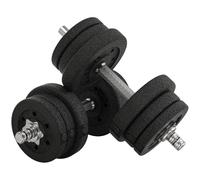 DecHome Set Manubri Palestra da 25 kg Totali con 12 Dischi,Pesi e 2 Barre Nero
