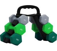 DecHome Set Manubri Supporto 3 Coppie di Pesi 2x3 kg 2x4 kg 2x5 kg Multicolore