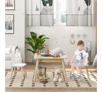 DecHome Set per Bambini Tavolo e 2 Sedie Schienale a Orsetto 3-6 Anni