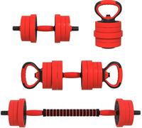 DecHome Set Pesi 4 in 1 da 20kg Convertibile in Kettlebell,Manubri e Bilanciere