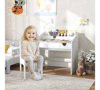 DecHome Set Sedia e Tavolino Bambini 3-6 Anni con Cassetto Estraibile Grigio