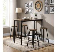 DecHome Set Tavolo da Pranzo Cucina 4 sgabelli 110x50x89.5 cm Marrone/Nero