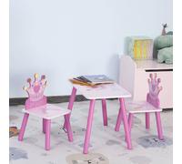 DecHome Set Tavolo e 2 sedie per bambini 3-8 anni disegno principessa forma corona - 31D015