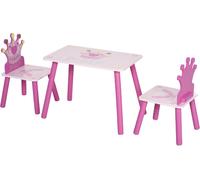 DecHome Set Tavolo e 2 sedie per bambini 3-8 anni disegno principessa forma corona - 31D015