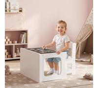 Set Tavolo e Sedia per Bambini 3-6 Anni in Legno Bianco DecHome