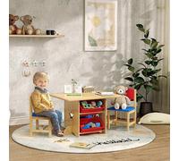 DecHome Set Tavolo e Sedie per Bambini 3-7 Anni in Legno e PP