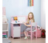 DecHome Set Tavolo e Sedie per Bambini 5+Anni con Banco Scuola e Sedia