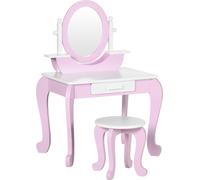 DecHome Set Trucco per Bambini Tavolino,Specchi e Sgabello 3-6 Anni Rosa