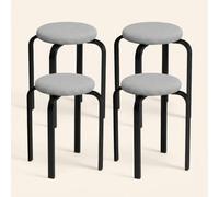 DecHome - Sgabelli Cucina Bar Set 4 Pezzi Design Moderno in Tessuto/Acciaio 40x40x45 cm Grigio