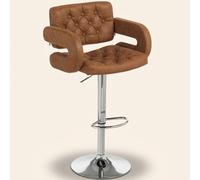 DecHome Sgabello Cucina Bar Alto Design Moderno Schienale Ecopelle Marrone