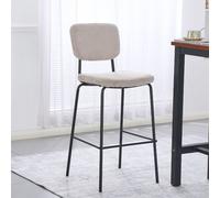 DecHome Sgabello Cucina Bar Alto in Tessuto 43x52,5x111 cm Tortora - Juno