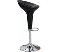 DecHome Sgabello Cucina Bar Alto Metallo/Ecopelle 39,5x44,5x58-78 Nero