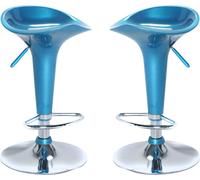 DecHome Sgabello Cucina Bar Alto Metallo/Plastica 38.5x38x5x65-86 Blu