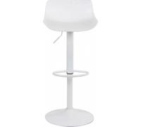 DecHome Sgabello Cucina Bar Alto Metallo/Plastica 43x44x75-96 Bianco