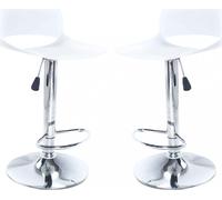 DecHome Sgabello Cucina Bar Alto Metallo/Plastica 46x39,5x75,5-96 Bianco