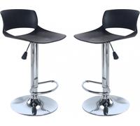 DecHome Sgabello Cucina Bar Alto Metallo/Plastica 46x39,5x75,5-96 Nero