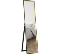 DecHome Specchio a Figura Intera con Supporto Posteriore e Cornice in Legno e Vetro 37x3x157 cm colore Nero e Oro - 0BKJ736