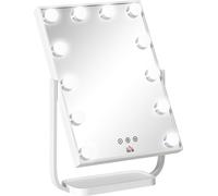 DecHome Specchio Trucco Illuminato Inclinabile con 12 Luci LED e Luminosità Regolabile 32.8Lx11x47.4cm - 494V90831