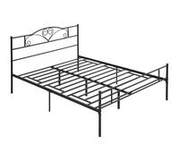 DecHome Struttura Letto Matrimoniale in Acciaio con Doghe Integrate Testiera e Pediera 160x200cm - 417V01831