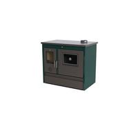 DecHome Stufa a Legna in Acciaio e Ghisa 11,16 kW 319 m3 Verde Sparta