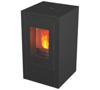 DecHome Stufa a Pellet 6,2 Kw Ventilata Serbatoio 11 Kg Nero Little-KEB6N