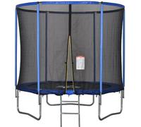 DecHome Tappeto Elastico per Bambini e Adulti con Rete e Bordo Imbottito Giochi da Giardino e Casa 244x240cm Blu e Nero - 015V05A71