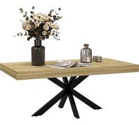 DECHOME - Tavolino da Caffè Stile Industriale in Legno e Acciaio 110x60x45 cm colore Nero/Legno