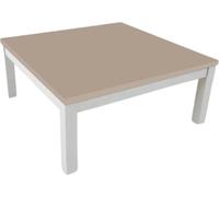 DecHome Tavolino salotto in Ferro Quadrato 80x80x33 cm colore bianco e argilla