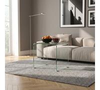 DecHome Tavolino Salotto Moderno in Vetro 50x40x45 cm Trasparente