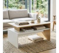 DecHome Tavolino Salotto Moderno Rettangolare 95x55x50 cm Legno/Bianco