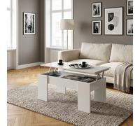 DecHome Tavolino Salotto Rettangolare 100x45x45/56 Bianco