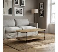 DecHome Tavolino Salotto Rettangolare Legno 120x61x43 Marrone Assisi