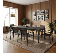 DecHome Tavolo Allungabile da Pranzo Cucina Alluminio 182/237x90x75 cm Antracite