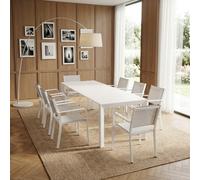 DecHome Tavolo Allungabile da Pranzo Cucina Alluminio 182/237x90x75 cm Bianco
