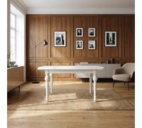 DecHome Tavolo Allungabile da Pranzo Cucina Legno 150/190x100x76 cm Bianco