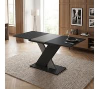 DecHome - Tavolo Allungabile da Pranzo Cucina Stile Moderno Dimensioni 120-160x75x76 cm colore Nero