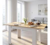 DecHome Tavolo Allungabile da Pranzo Legno 120/160x80x75 cm Bianco/Legno