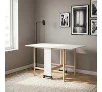 DecHome Tavolo Allungabile Pieghevole da Pranzo 140x90x78 cm Bianco Trio