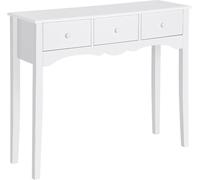 DecHome Tavolo Consolle Moderno da Ingresso in MDF con 3 Cassetti 100x32x85 cm colore Bianco - 313J749