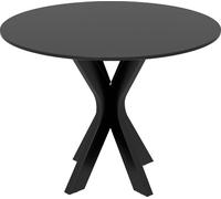 DecHome Tavolo da Pranzo Moderno Rotondo per 4 Persone in Acciaio e MDF 100x75 cm colore Nero - A3202BKAO10