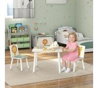 DecHome - Tavolo e Sedie per Bambini Set Arredo Camera Bambini 3-8 Anni con Fantasia con Animali Verde