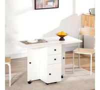 DecHome Tavolo Pieghevole da Pranzo Cucina 120x60x76.5 cm Bianco