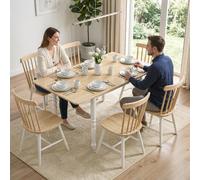 DecHome Tavolo Pieghevole da Pranzo Cucina Classico 134x80x75 cm Legno/Bianco
