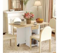 DecHome Tavolo Pieghevole da Pranzo Cucina Design Moderno 120x72x75 cm Rovere