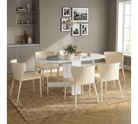 DecHome Tavolo Pieghevole da Pranzo Cucina in Legno 163x80x75 cm Bianco
