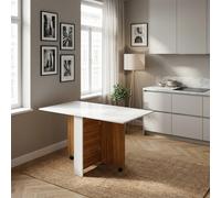 DecHome Tavolo Pieghevole da Pranzo Cucina Legno 120x80x73 cm Bianco